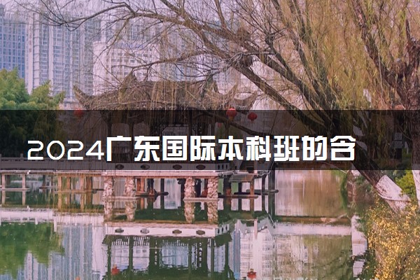 2024广东国际本科班的含金量高吗 值得去吗