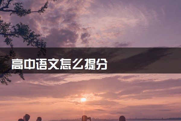 高中语文怎么提分