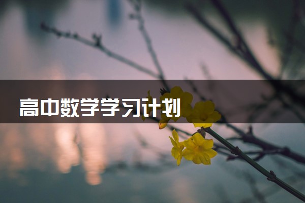 高中数学学习计划