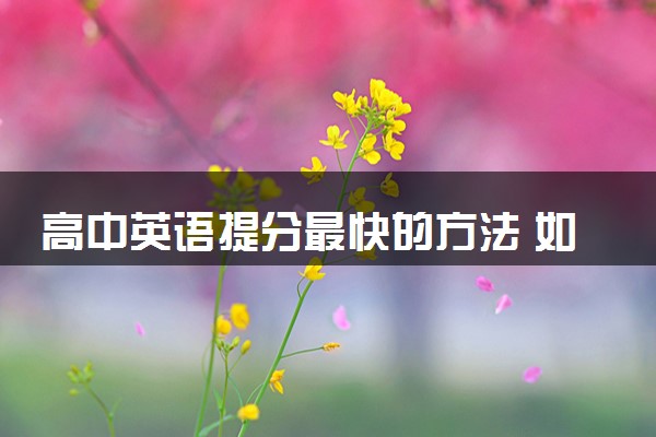 高中英语提分最快的方法 如何快速提高成绩