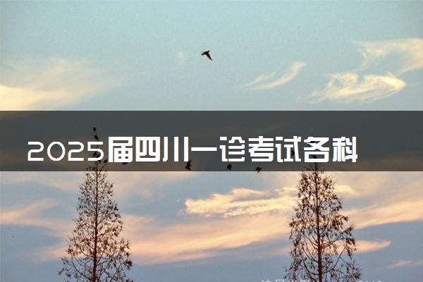 2025届四川一诊考试各科试题及答案解析汇总