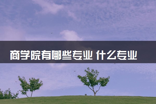 商学院有哪些专业 什么专业值得读前景好