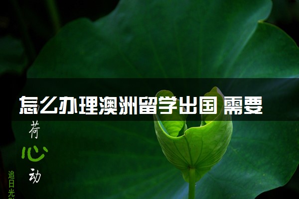 怎么办理澳洲留学出国 需要什么条件