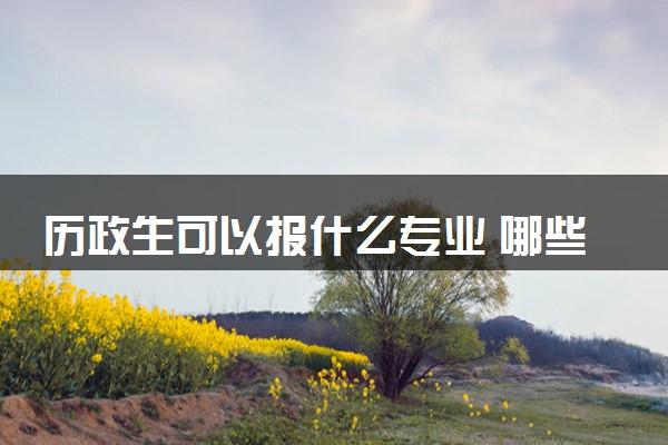 历政生可以报什么专业 哪些好就业吃香