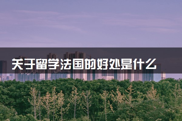 关于留学法国的好处是什么 值得去吗