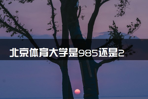 北京体育大学是985还是211 学校怎么样