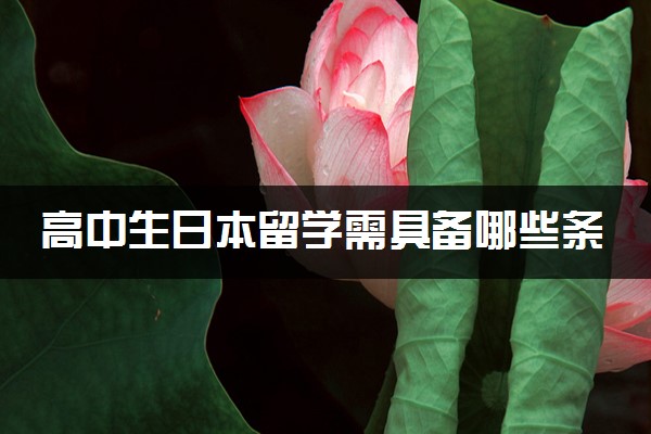 高中生日本留学需具备哪些条件 怎么申请学校
