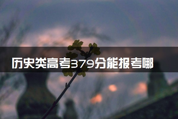 历史类高考379分能报考哪些大学 怎么填报志愿