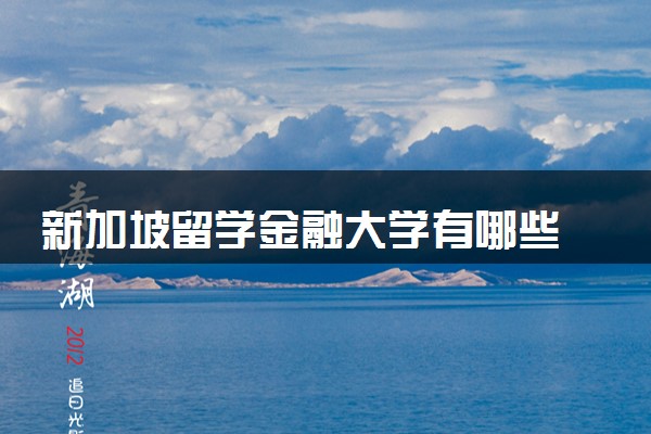 新加坡留学金融大学有哪些 值得报考吗