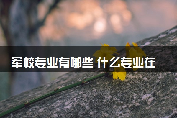 军校专业有哪些 什么专业在部队有发展