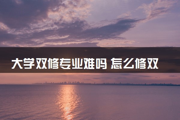 大学双修专业难吗 怎么修双学位