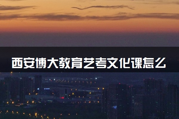 西安博大教育艺考文化课怎么样？有哪些优势
