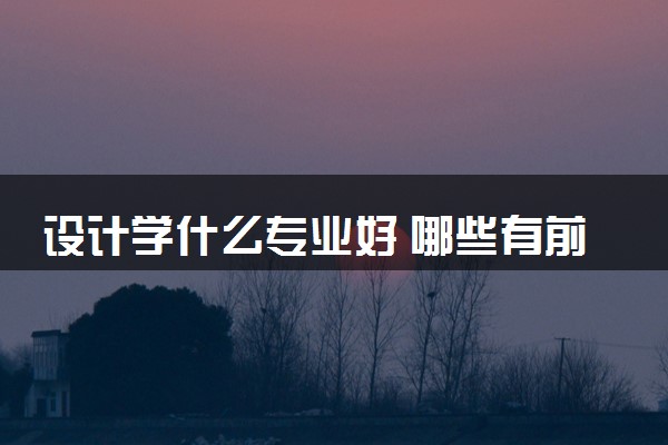 设计学什么专业好 哪些有前途且就业率高