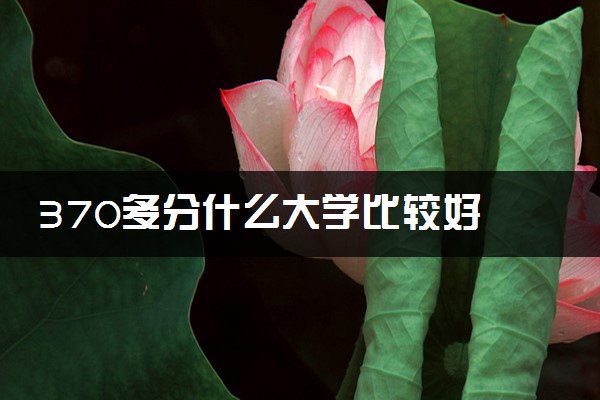 370多分什么大学比较好 怎么填报志愿