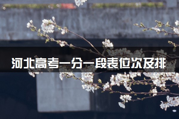 河北高考一分一段表位次及排名完整版（2025年参考）