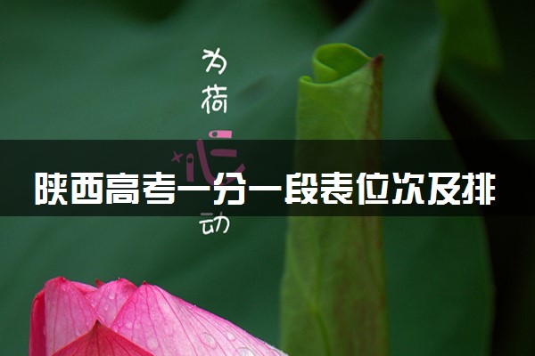 陕西高考一分一段表位次及排名完整版（2025年参考）