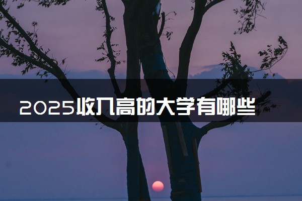 2025收入高的大学有哪些 哪所院校实力强