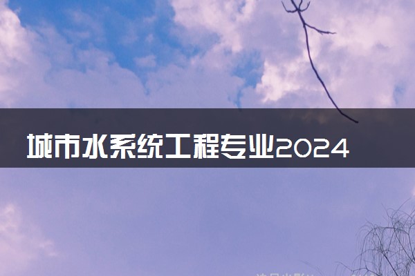城市水系统工程专业2024年大学排名 最好的大学排行榜