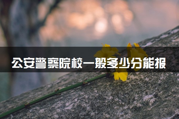公安警察院校一般多少分能报考 都有哪些警察院校