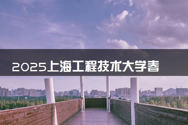2025上海工程技术大学春季高考招生简章 招生专业及计划
