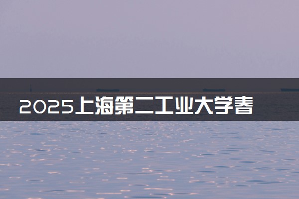 2025上海第二工业大学春季高考招生简章 招生专业及计划