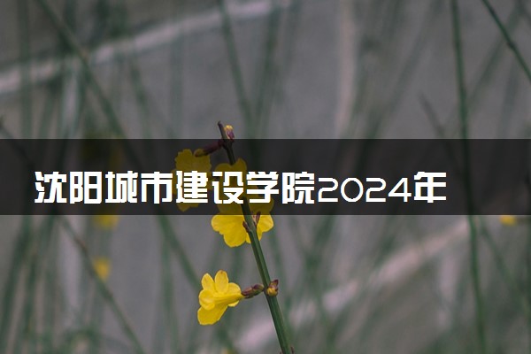 沈阳城市建设学院2024年各省录取分数线 多少分能考上