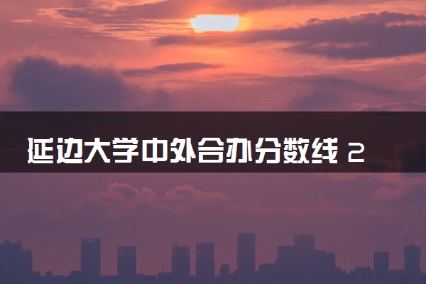 延边大学中外合办分数线 2025多少分能录取