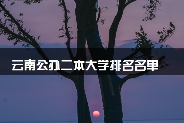 云南公办二本大学排名名单 最好的公办二本院校（2025年参考）