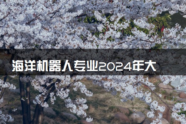 海洋机器人专业2024年大学排名 最好的大学排行榜