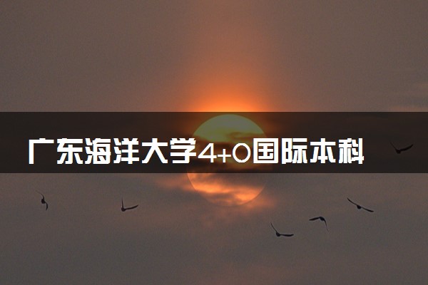 广东海洋大学4+0国际本科收费标准 学费多少钱