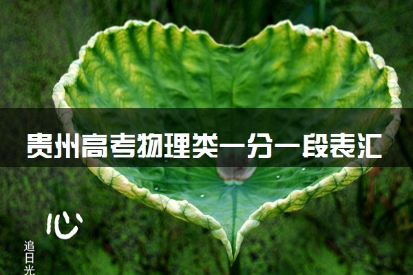 贵州高考物理类一分一段表汇总 位次及排名查询（2025年参考）