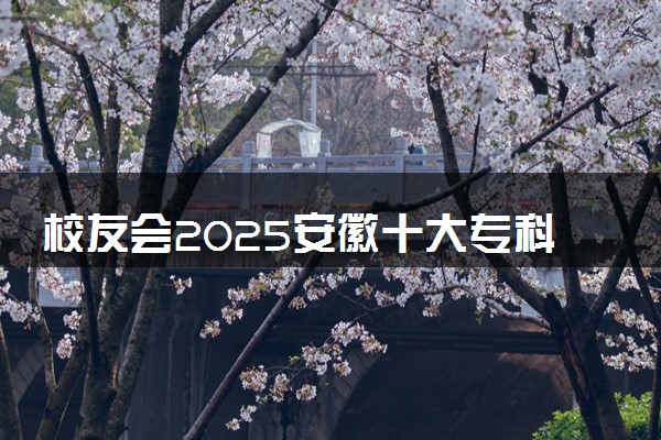 校友会2025安徽十大专科学校排行榜 排名前10高职院校