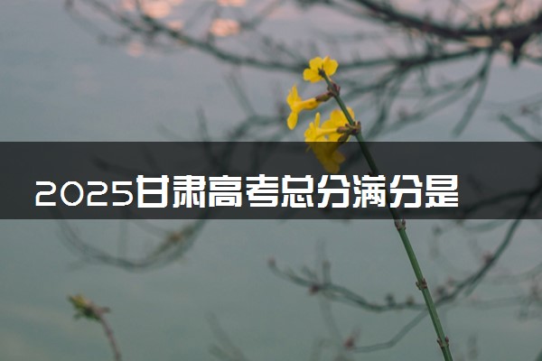 2025甘肃高考总分满分是多少 各科目分值怎么分布