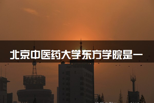 北京中医药大学东方学院是一本还是二本 算好大学吗