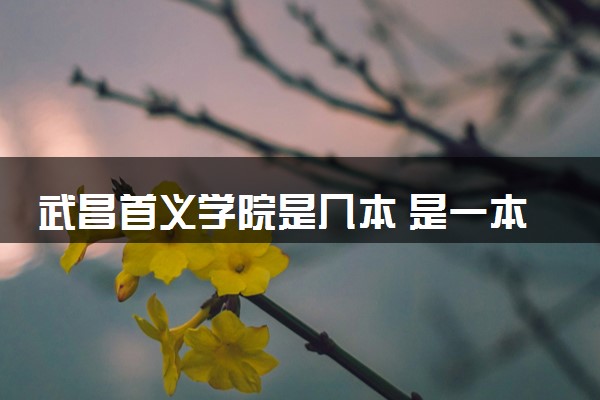 武昌首义学院是几本 是一本还是二本大学