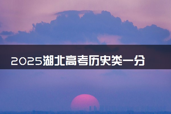 2025湖北高考历史类一分一段表 排名位次查询