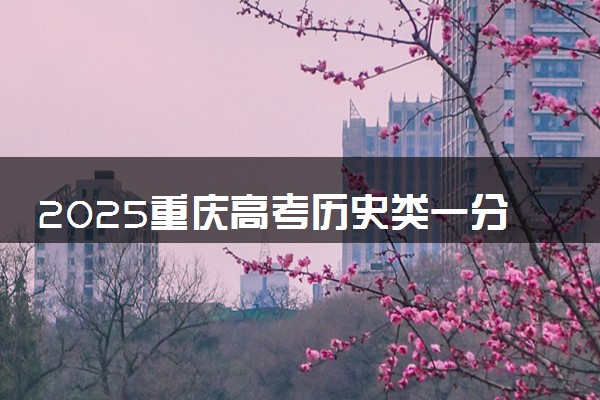 2025重庆高考历史类一分一段表 排名位次查询