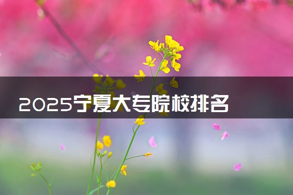 2025宁夏大专院校排名 最好的高职专科大学排行榜