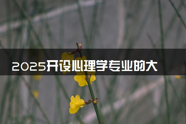 2025开设心理学专业的大学有哪些 录取分数线多少