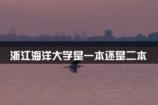 浙江海洋大学是一本还是二本 算好大学吗