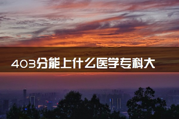 403分能上什么医学专科大学 怎么填报志愿
