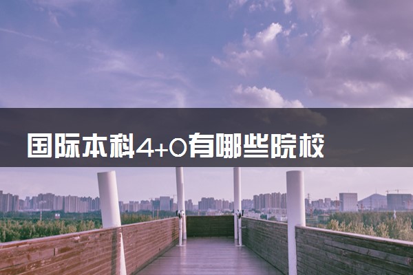 国际本科4+0有哪些院校 什么专业好