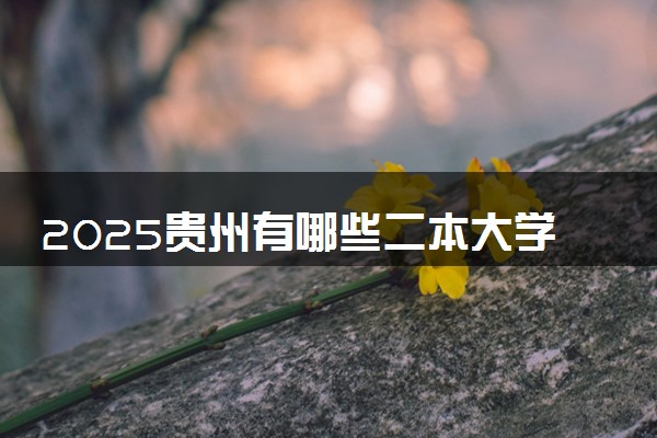2025贵州有哪些二本大学 多少分能考上
