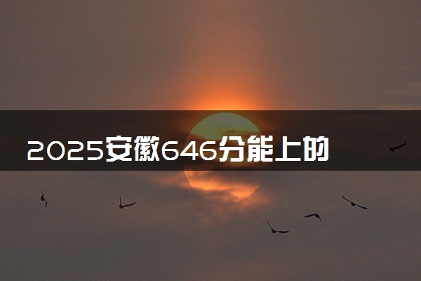 2025安徽646分能上的大学有哪些 可以报考院校名单
