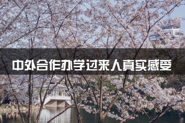中外合作办学过来人真实感受 最终出路是什么