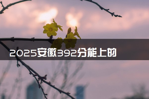 2025安徽392分能上的大学有哪些 可以报考院校名单