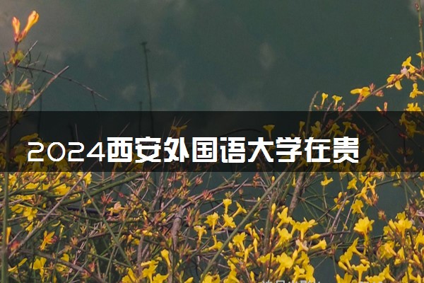2024西安外国语大学在贵州录取分数线 各专业分数及位次