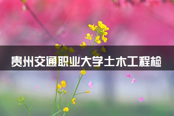 贵州交通职业大学土木工程检测技术专业怎么样 录取分数线多少