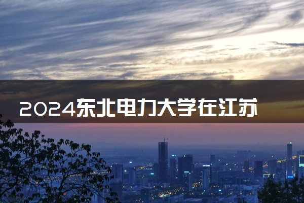 2024东北电力大学在江苏录取分数线 各专业分数及位次