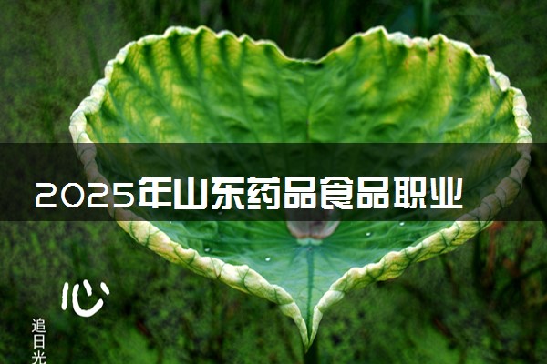 2025年山东药品食品职业学院单招综评招生计划及专业